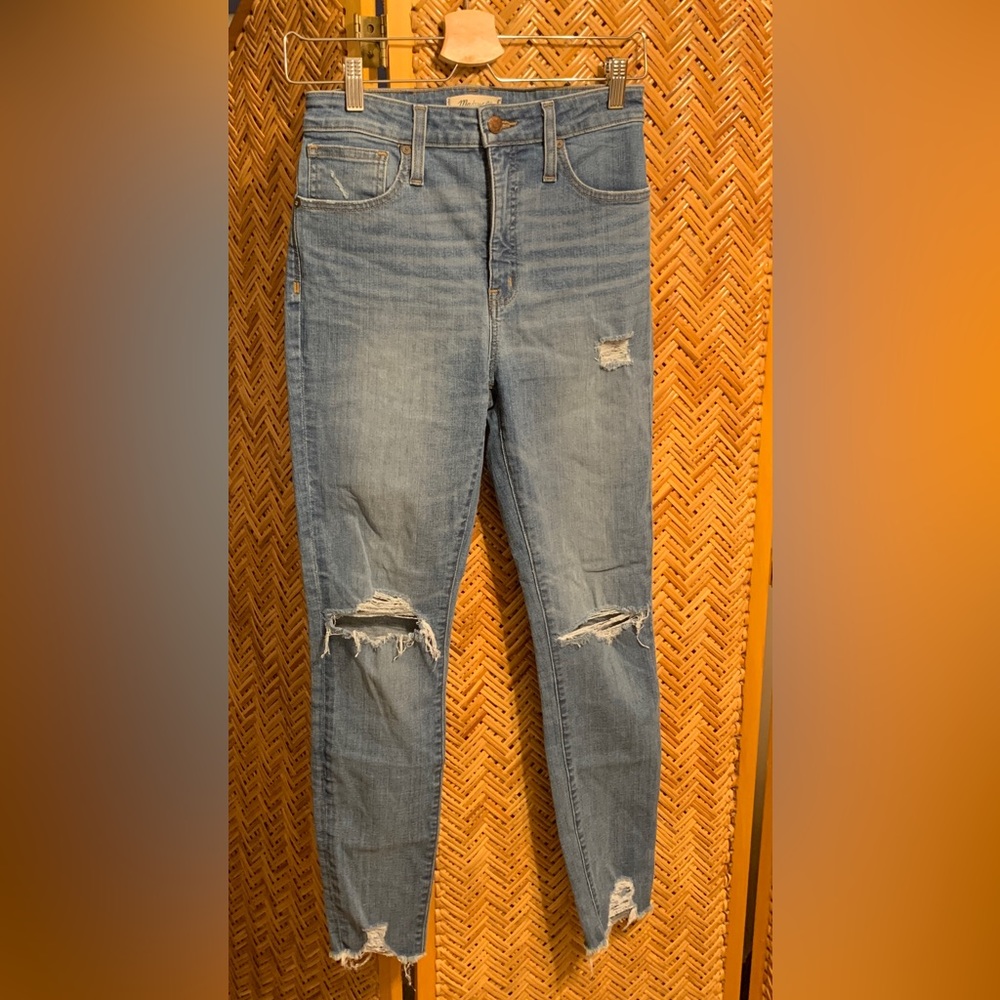 Madewell distressed curvy high rise skinny jeans